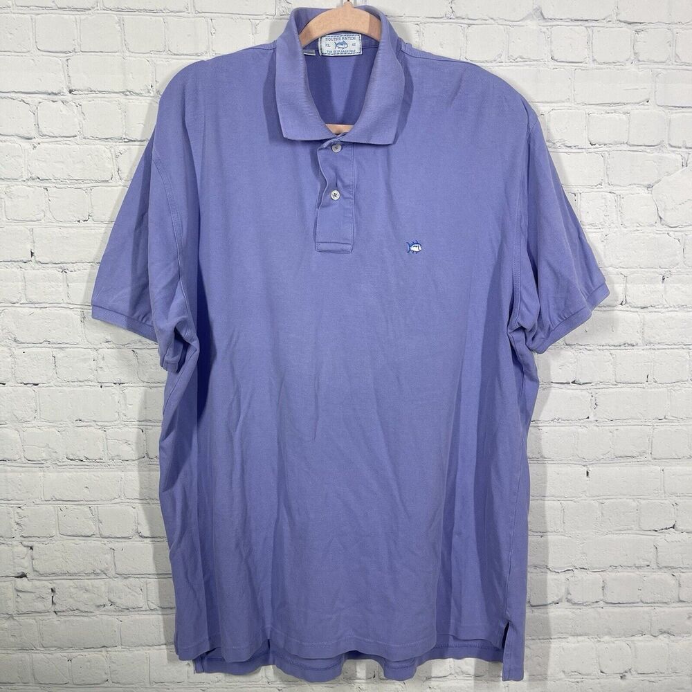 Southern Tide  Polo Shirt Mens XL Lavander Purple Short Sleeve Cotton Stretch